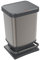 Rotho Paso Mülleimer 20l mit Pedal und Deckel, Kunststoff (PP) BPA-frei, silberhexagon, 20l (29.3 x 26.6 x 45.7 cm)