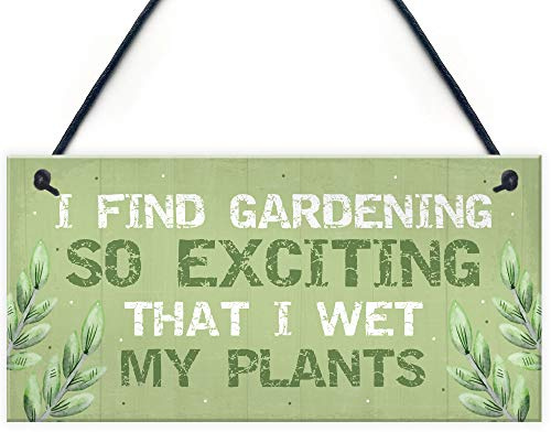 Red Ocean FUNNY Garden Sign Hanging Garden Plaque Summer House Sign Shed Plaque Gift For Her