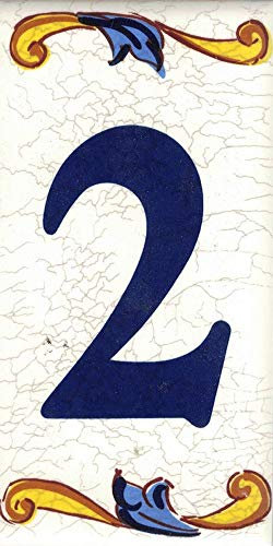 Numero civico esterno. Numeri civici esterni. Numero civico esterno moderno. Numero civico esterno ceramica. Nomi, indirizzi e segnaletica. Design “Craquelé” (Numero Due 2)