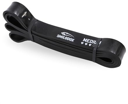 Smilodox Unisex Sportband Loop - Ideal fürs Homeworkout & Yoga Trainingsgerät für zu Hause, Color:Schwarz, Stärke:Medium
