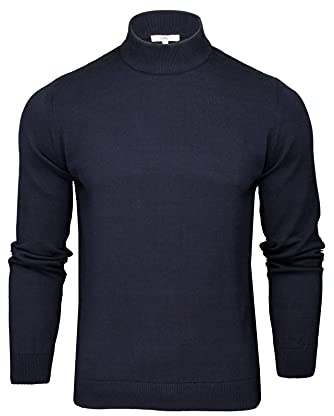 Xact Maglione da Uomo in Cotone a Collo Alto (Navy) M