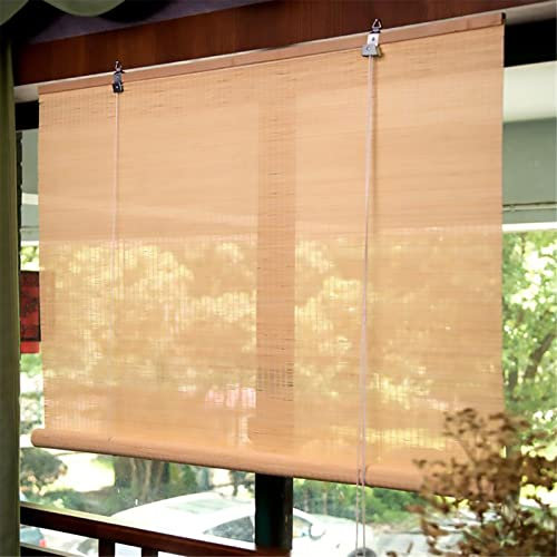 CWYPB 70% Verdunkelungsrollos Bambusrollo Jalousie,Natürliche Bambus-Rollo Raffrollo,Lichtfilterung Sichtschutz Rollo,Benutzerdefiniert-Breite 40~140 cm/Länge ≤ 300 cm,WxH:110x220cm/43x87 in
