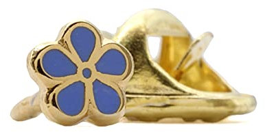 Victoria Regalia Anstecknadel mit Freimaurer-Emaille, Vergissmeinnicht, goldfarben, Vergoldetes Basismetall, blaue Emaille