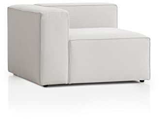 Traumnacht Genua Modular Sofa, Individuell kombinierbare Wohnlandschaft, Sitzelement mit Armteil, links - strapazierfähiges Möbelgewebe,produziert nach deutschem Qualitätsstandard, weiß