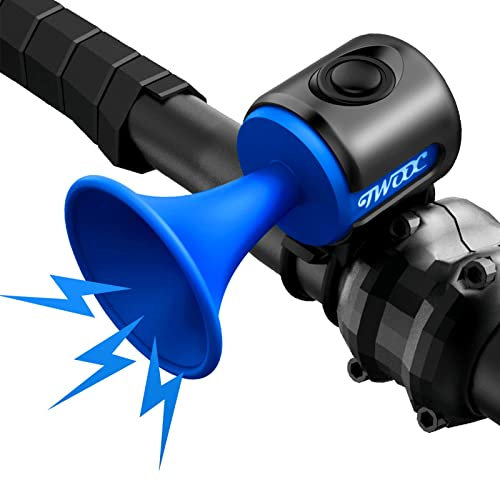 Campanello Bici 120 dB, Clacson Bici Impermeabile IPX4, Campanello bici elettrico MTB, Clacson Elettronico, per Manubri da 22.2-32mm, Accessori per Bici, Installazione Facile (B-Blu)