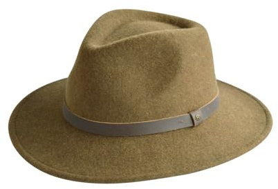 House of Ord Cape Town Wilde Fedora Hut Herren Filzhut Outdoor Damen Hut Herbsthut Herren Wollfilz Echtem Leder UV Schutz - in Größen M/57cm, L/59cm, XL/61cm - Größe: L/XL: 61 cm Farbe: Grün