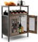 TANGZON Wine Bar Cabinet, Drinks Storage Sideboard with Glass Holder and Removable Bottle Shelf, Freestanding Organizer Cupboard Unit for Home Kitchen (Rustic Brown)