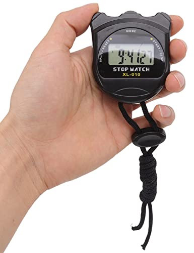 Keenso Referee Digitaler Stoppuhr-Timer, Wasserdicht, Multifunktional, 140 MAh, Sport-Stoppuhr-Timer für Laufrennen (Schwarz)