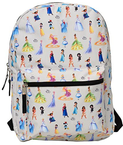Disney 16 Laptop Backpack Cargo Pocket D100 Princess Minnie Mouse AOP, Multicolor, 16, Front Pocket