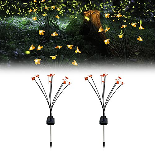 Solarlampen Für Außen Garten, 2 Stück Garten Solarleuchten glühwürmchen Leuchte 10 Biene Deko Figure Draußen LED Solarleuchten Gartenbeleuchtung Für Garten, Balkon, Wasserdicht IP65 (2 Stück)