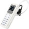 Mini Telefono Cellulare, Minuscolo Telefono Cellulare Bluetooth Dialer Auricolare con Supporto per Gancio per L'orecchio SIM Mp3, 2G in Tutto il Mondo da 0,66 Pollici (Bianco)