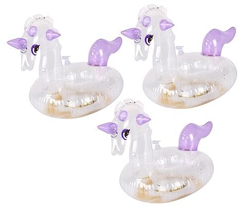 Abaodam 3piezas Portavasos Inflable De Unicornio Posavasos Inflable Tapete para Vasos para Piscina y Fiestas Infantiles Portavasos para Bebidas