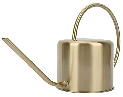 Regadera de Boca Larga, Acero Inoxidable y Latón, Boquilla Extendida, Regadera con Mango Ergonómico, Regadera de Jardín para Flores o Plantas Suculentas