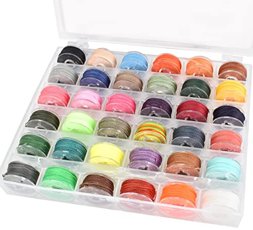 Lot de 36 rouleaux de cordon ciré multicolore en coton ciré, pour la fabrication de bijoux, fil à coudre à la main (0,55 mm, 10 m/rouleau)