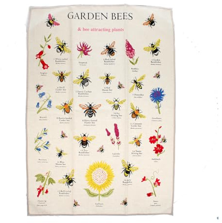 Geschirrtuch Gartenbienen 50x70cm Baumwolle Bienen-Motiv