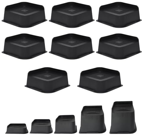 MYMULIKE Möbelerhöhung 8 Stück 5cm tischerhöhung, L-förmiges Design Bett Lifts Blöcke für Couch Schreibtisch Sofa Tisch Bücherregal,Stuhlerhöher, Sofaerhöher Möbel-Hebepads bis zu 4400Lbs