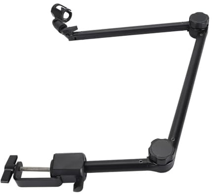 VBESTLIFE Bras de Perche avec Support de Bureau, Support de Bras de Microphone Réglable et Rotatif à 180 °, Support de Micro de Bureau Léger en Acier au Carbone pour Podcast, Jeux Vidéo,