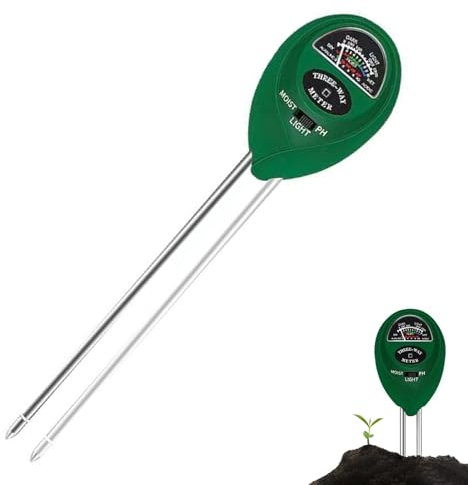 Misuratore del Suolo,tester pH per terreno,3 in 1 Umidità del Suolo,Umidità del Suolo/Tester PH/Luce,Soil Tester Giardinaggio,Tester per Il Suolo,Misuratore PH Terreno,Misuratore di Terreno Giardino