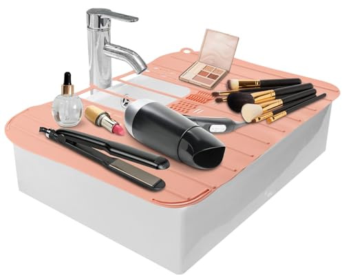Waschbeckenabdeckung für die Theke, Waschbeckenaufsätze, faltbare Spülbeckenabdeckung, Silikon-Beauty-Make-up-Pinsel-Reinigungsmatte, für Beauty-Werkzeuge, Badezimmer-Waschbecken-Organizer