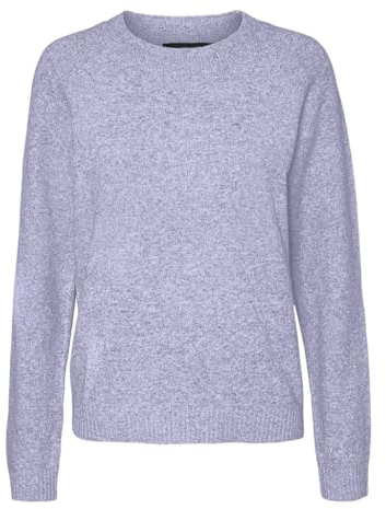 VERO MODA Vmdoffy LS O-Neck Blouse Ga Noos Pullover, Viola Melange. Dettagli: Melange, L Donna