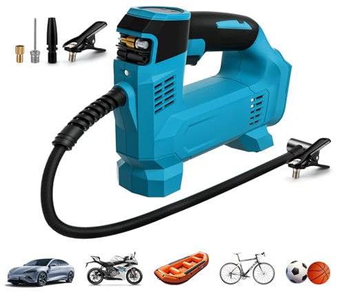 ZEYXINH 18V Akku Kompressor für Makita, 10.34bar Elektrische Akku Luftkompressor/Akku Luftpumpe/Reifenfüllmaschine/Kabellos Luftpumpe/Autopumpe/Fahrradpumpe