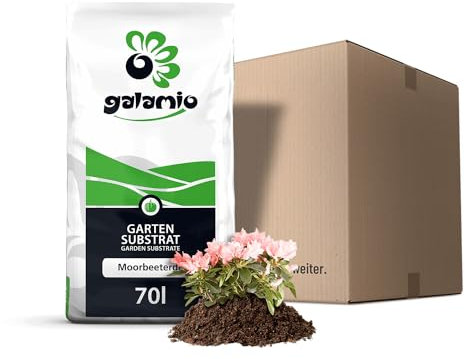GALAMIO Moorbeeterde Rhododendronerde Erde Universalerde Blumenerde Pflanzerde Beet Balkon Premium Kultur Substrat 70l x 1 Sack 70l / 1 Karton Paligo