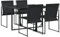 vidaXL Garten Essgruppe 5-TLG., Gartenmöbel Set Tisch 4 Stühle, Sitzgruppe für Garten Terrasse, Gartengarnitur Sitzgarnitur, Schwarz Textilene