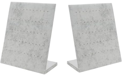 GYWHOOFT Espositore in Velluto per Orecchini a Forma di L - 60 Fori Porta Orecchini Organizer per Borchie e Gioielli Display