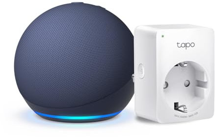 Echo Dot (5ª generazione) | Blu notte + TP-Link Tapo Presa intelligente, compatibile con Alexa - Kit di base per Casa Intelligente