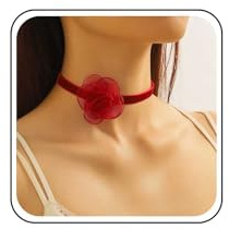 Cybche Gothic Spitze Blumen Halskette Choker Roter Samt Choker Halskette Kurz Samt Kragen Halskettes Band Satin Halskettes Spitze Kettenschmuck Für Frauen