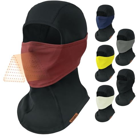 Sukeen Cagoule Moto Respirante Balaclava Hiver Masque de Ski Thermique Coupe-Vent Multifonctionnel Cagoule pour Vélo Ski Running Snowboard Cache Cou pour Homme et Femme