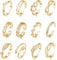 GXGM Zehenringe für Damen, offene, verstellbare Bandringe, Schmuckset, Gold, 12 Stück