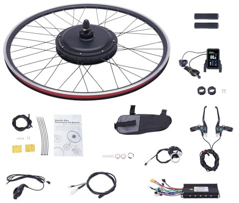 Dekltus 28/29/700C E-Bike Umbausatz, 48V 1000W Electric Bicycle Conversion Kit mit Farb LCD Anzeige - 5 Gänge - V Bremse & Scheibenbremse - für Vorderrad/Hinterrad Bike (Hinterrad)