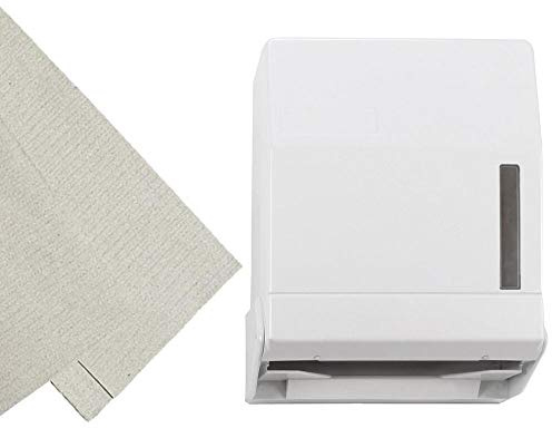VEPATIM Falthandtuch-Spender abschliessbar weiß inkl. 500 Blatt Falthandtuch 25x23cm
