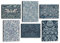 BINCUE 6 Stück William Morris Wandkunst,Blaue Blätter Blumen Poster,Abstrakt Blumen Bilder Set,Vintage Wanddeko Botanischer Vogel,Moderne Wandbilder Rahmen für Wohnzimmer Schlafzimmer Küche,25x20cm
