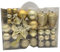 M.Kritzinger's Weihnachtskugel-Set, 108 Stück Weihnachtskugeln aus Kunststoff, Gold, ⌀ 3-6 cm
