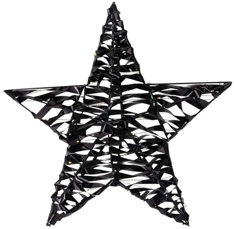 Black 3D Christmas Star Light | Diamond Star Decoration With 40 LED Lights Battery Operated | Christmas Window Lights - 30cm