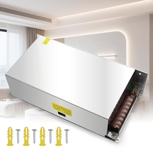 KSIBNW Fuente de Alimentacion 12V 50A 600W Transformador 220V Adaptador de corriente AC 110V/220V a DC 12V 50A 600W Bajo Voltaje Conmutada Driver Regulada Universal Transformador para Tira de LED