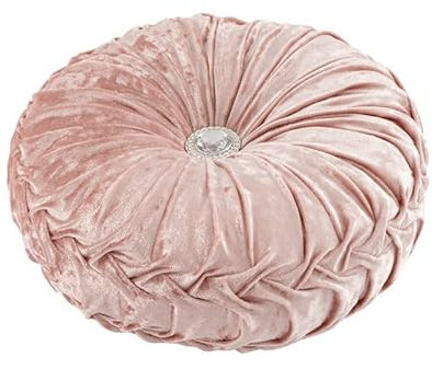 Fouriding EIS Samt Rad Wurf Kissen 35cm,Kürbis Kissen Rad Kissen Rundes Bodenkissen für Wohnzimmer Sofa Bett Stuhl Boden Auto Kissen Haus Dekoration (Rosa)