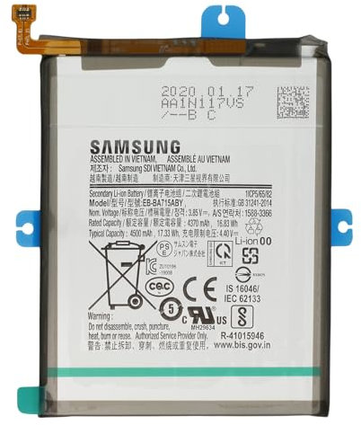 Batterie originale EB-BA715ABY compatible pour Samsung Galaxy A71 (SM-A715F) / (capacité 4500 mAh) / Nouvelle fabrication/accessoire d'origine/Service Pack.