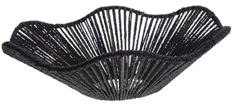 ABOOFAN Abat-jour Pour Lampe De Table Rond En Paille Noire Tissée à La Main, Diffuseur Lumineux Doux, Abat-jour Vintage Petit Format, Décoration Intérieure Pour Salon Et Bureau,