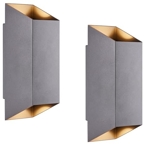 Nordlux NICO SQUARE 22 LED Wandleuchte 2er-Set – Up/Down Lichteffekt, GU10 Fassung (max. 35W), IP54 Outdoor, Aluminium Anthrazit – Modern & Wetterfest für Fassade, Eingang, Terrasse