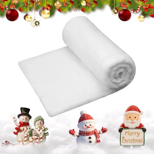 Weihnachten Schneedecke 240x90cm, Künstliche Schneewatte realistisch & wiederverwendbar – Ideal für Weihnachtsbaum, Weihnachtsdorf, Fensterdekoration und Winterpartys