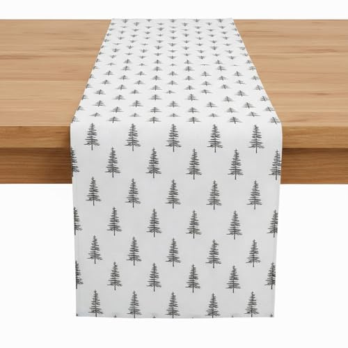 Didiseaon Tischläufer Vielseitig und Elegant aus Polyester Weihnachts 33x183cm Beiger mit Minimalistischer Schneeflocken für Festliche Winter Hausdeko