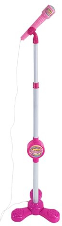 Jouet de karaoké avec support, support de microphone pour enfants, jouet coloré sans batterie, fonction musicale, connectable Bambi