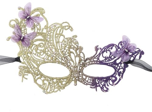 Zanisouta Spitzenmaske Herren Farbverlauf Masken Party Maskerade Karneval Kostüm Halloween Cosplay Maske Halbgesichts Schmetterlings Dekorationen Venedig Abschlussball Maskenmaske
