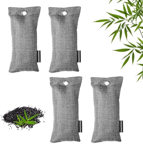 4 Stück Aktivkohle-Geruchsabsorber, Natürlicher Schuhgeruchs-Eliminator, Bambuskohle Schuh Geruchsfresser, Schuh Geruchsentferner, Aktivkohle für Auto, Zimmer, Kleiderschrank, Schuhe