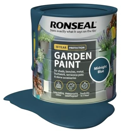 AOC24 750ML Garden Paint MIdnight Blue, Water Based Outdoor Paints, Long Lasting Weather Resistant, Fast Drying Color for Wood, Bricks, Pots, Anti Crack Peeling DIY Paint (Midnight Blue, 750 M L)