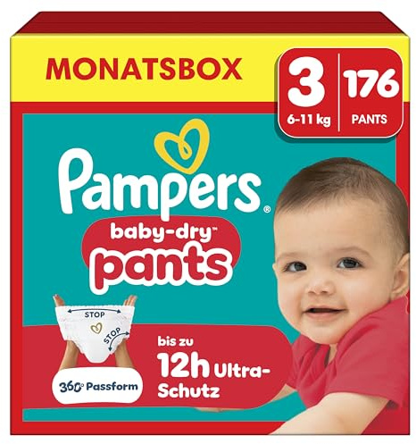 Pampers Baby-Dry Pants Größe 3, 176 Windeln, 6kg-11kg