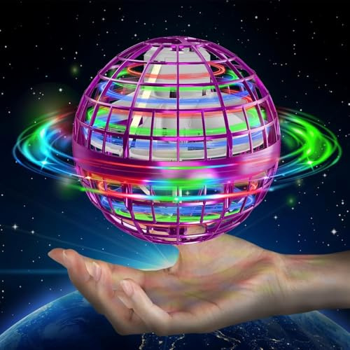 semai Mini Fliegender Ball Magischer Flugball Boomerang Flying Orb Ball mit LED Licht, 360 Flip Orbi Drohne UFO Hover Spinner Innen Außen Spielzeug für Kinder Erwachsene Jungen Mädchen Geschenk